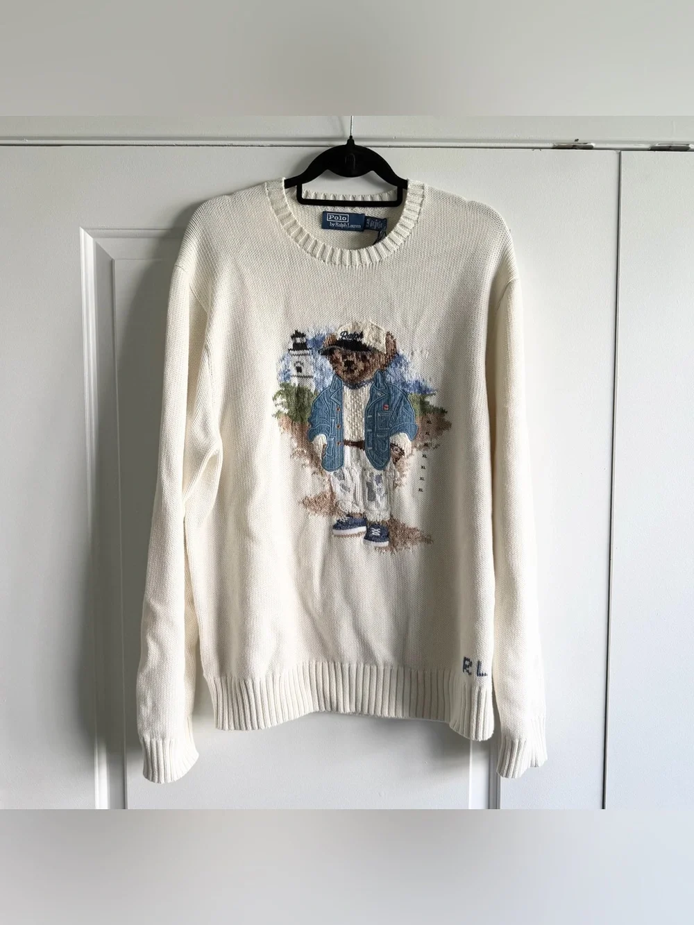 Polo Ralph Lauren White Beach Bear Sweater NWT